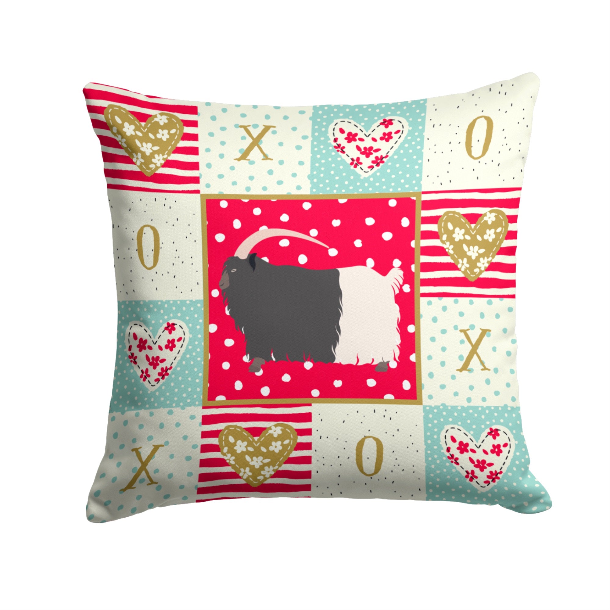 Welsh Black-Necked Goat Love Fabric Decorative Pillow